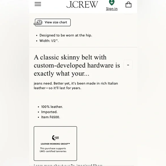 J. Crew Skinny Leather Belt - Picture 3 of 5